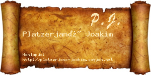 Platzerjanó Joakim névjegykártya